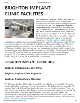 BRIGHTON IMPLANT CLINIC FACILITIES