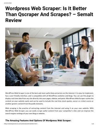 Wordpress Web Scraper: Is It Better Than Qscraper And Scrapes? â€“ Semalt Review