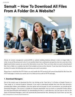 Semalt â€“ How To Download All Files From A Folder On A Website?