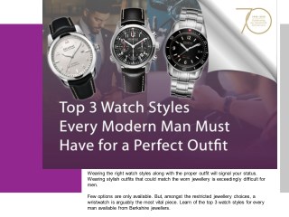 Top 3 Watch Styles Every Modern Man Must Have for a Perfect Outfit