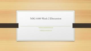 NSG 6440 Week 2 Discussion