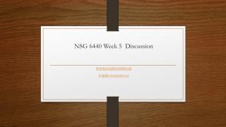 NSG 6440 Week 5 Discussion