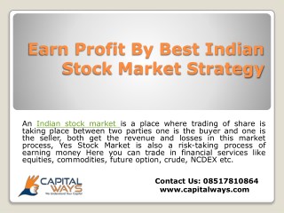 Earn Profit By Best Indian Stock Market Strategy