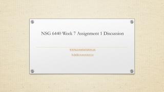 NSG 6440 Week 7 Assignment 1 Discussion