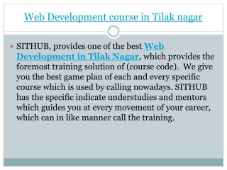 Web Development training