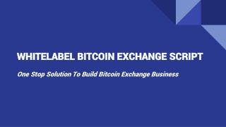 Whitelabel Bitcoin Exchange Script!