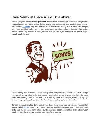 Cara Membuat Prediksi Judi Bola Akurat