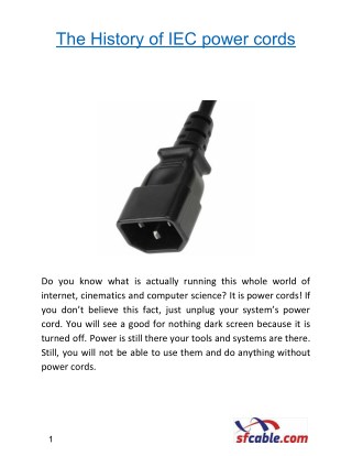 The History of IEC power cords