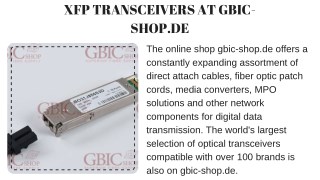 XFP TRANSCEIVERS AT GBIC-SHOP.DE