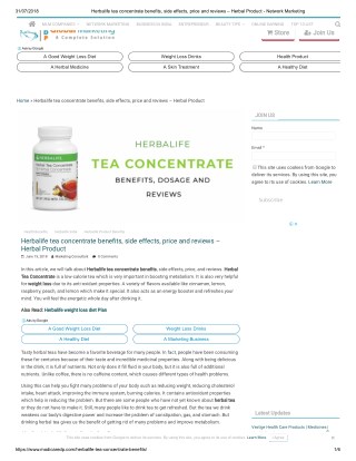 Herbalife tea concentrate benefits, side effects, price and reviews â€“ Herbal Product
