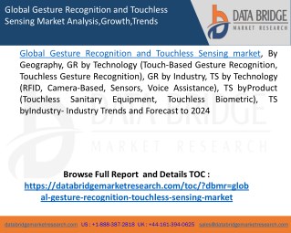 Global Gesture Recognition and Touchless Sensing Market