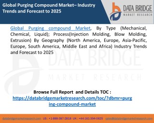 Global Purging Compound Marketâ€“ Industry Trends and Forecast to 2025
