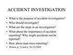 ACCIDENT INVESTIGATION