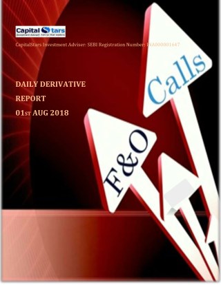 Derivatives Report 1 Aug 2018