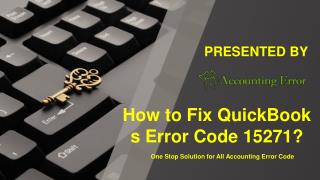 Steps for QuickBooks Error Code 15271