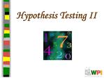 Hypothesis Testing II