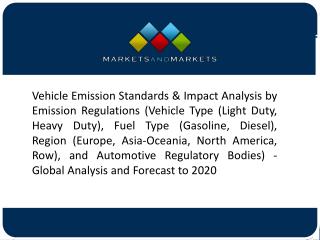 Impact of Emission Regulations & Emission Reduction Technologies Globally