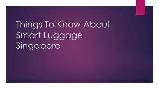 Things To Know About Smart Luggage Singapore