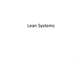 Lean Systems