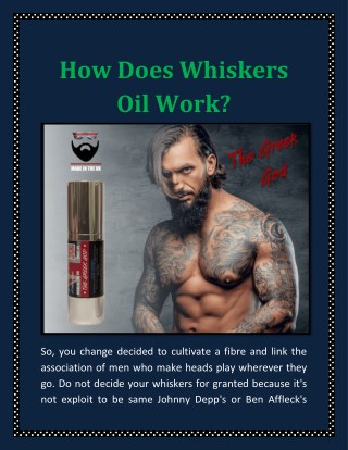 How Does Whiskers Oil Work?