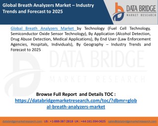 Global Breath Analyzers Market â€“ Industry Trends and Forecast to 2025