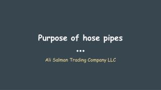 Hose Pipe Suppliers in UAE | Ali Salaman Trading Company