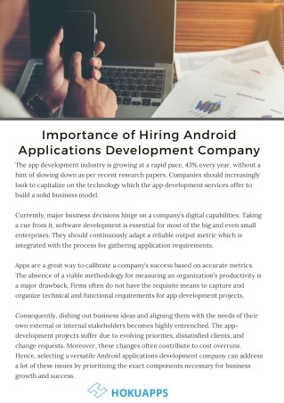 Importance of Hiring Android Application Development Company