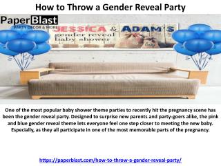 How to Throw a Gender Reveal Party