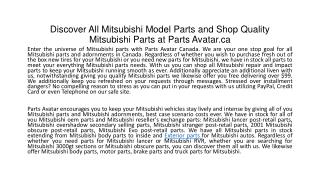 Find All Mitsubishi Model Parts Shop Quality, Mitsubishi Parts At Parts Avatar