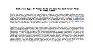Different Types Of Nissan Parts For Your Vehicle At Parts Avatar