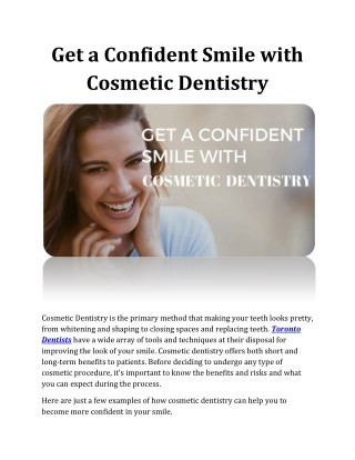 Get a Confident Smile with Cosmetic Dentistry