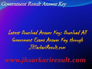 Government Result Answer Key