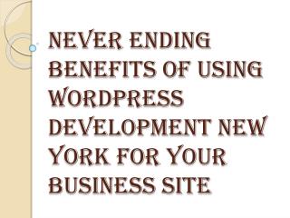 Never Ending Benefits of using WordPress Development New York for your Business Site