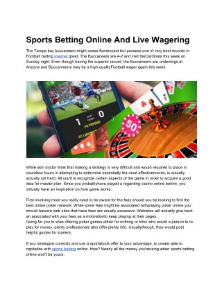 Sports Betting Online And Live Wagering