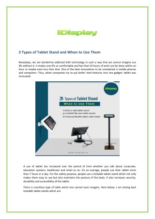 3 types of tablet stand and when to use them