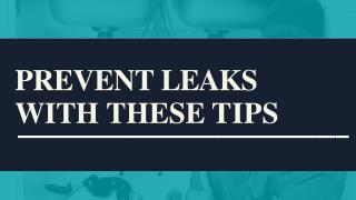How to Prevent Leakage in Your House