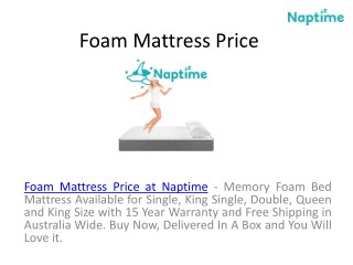 Memory Foam Mattress Prices at Naptime