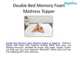 Single Size Memory Foam Mattress Topper at Naptime