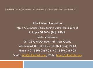 Supplier of Non Metallic Minerals Allied Mineral Industries