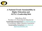 Overview Education For a Sustainable Future EFS