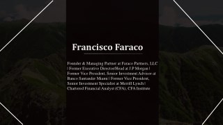 Francisco Faraco - Chartered Financial Analyst (CFA) From CFA Institute