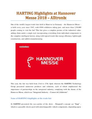 HARTING Highlights at Hannover Messe 2018 - Alltronix