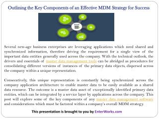 Outlining the Key Components of an Effective MDM Strategy for Success