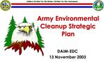 Army Environmental Cleanup Strategic Plan