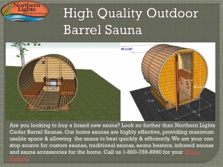 High Quality Outdoor Barrel Sauna