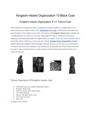 Kingdom Hearts Organization 13 Black Coat