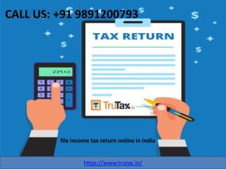 ITR filing in India 91 9891200793