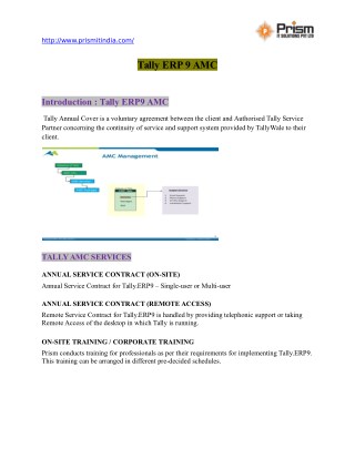 Tally ERP 9 AMC| Tally service provider comapny in pune|PrismIT