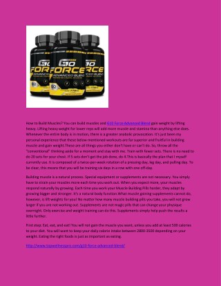 G10 Force Advanced Blend - How Using Supplement For Fat Burning