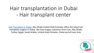 Hair transplantation in Dubai - Hair transplant center